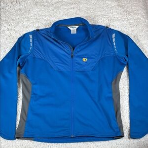 Pearl Izumi Men's Blue and Gray, Fleece Lined, Full Zip Cycling Jacket, Size XL